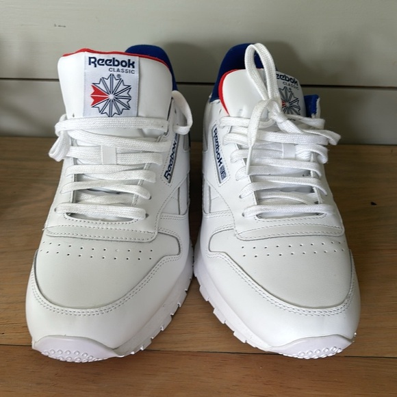 REEBOK Classic Leather Men's Shoes White-Deep Cobalt-Vector Red - Picture 4 of 4